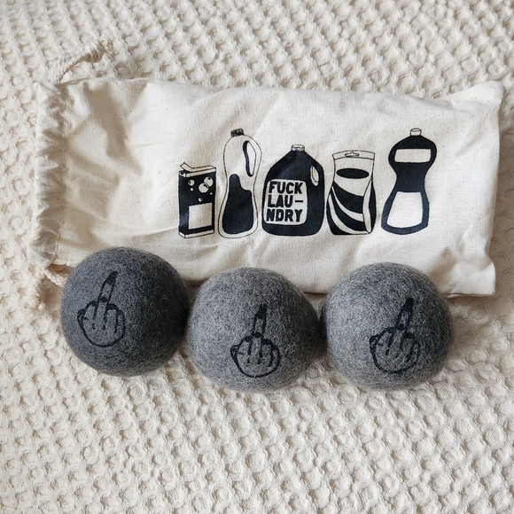 "F*ck Laundry" Wool Dryer Ball Set - Picture 2 of 4